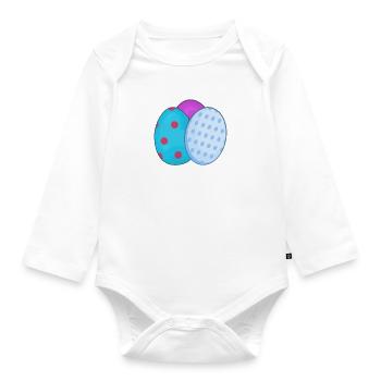 Easter easter eggs - Organic Longsleeve Baby Bodysuit - white - Front