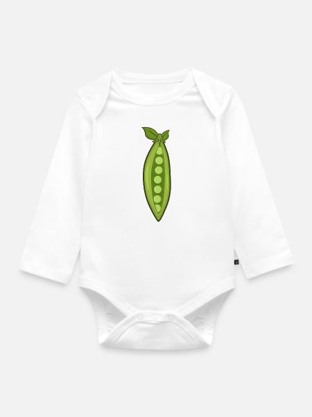 Erbsen - Baby Bio-Langarm-Body - Weiß