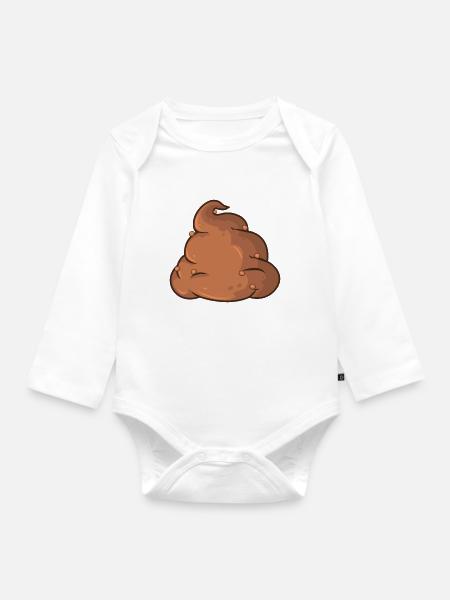 Scheiße Scheißhaufen Kackhaufen - Baby Bio-Langarm-Body - Weiß