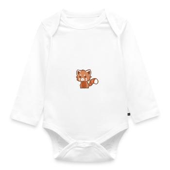 Je suis un panda roux - Body Bébé bio manches longues - blanc - Devant
