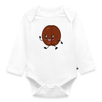 Coffee coffee bean - Organic Longsleeve Baby Bodysuit - white - Front