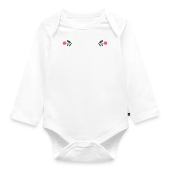 "девочка мечта" Schrift - Baby Bio-Langarm-Body - Weiß - Vorne
