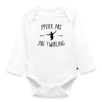 J'peux pas j'ai twirling - Body Bébé bio manches longues - blanc - Devant