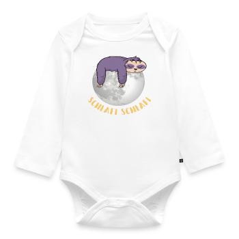 Faultier Schlafi - Baby Bio-Langarm-Body - Weiß - Vorne