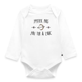 J'peux pas j'ai tir à l'arc - Body Bébé bio manches longues - blanc - Devant