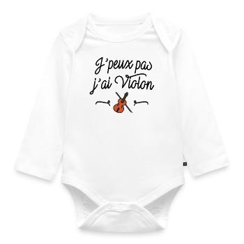 J'peux pas j'ai violon - Body Bébé bio manches longues - blanc - Devant