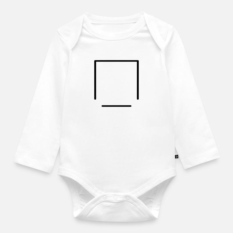 Cadre blanc de lignes et de traits - Body Bébé bio manches longues - blanc