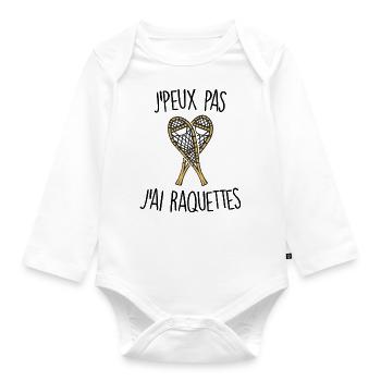Je suis une raquettes - Body Bébé bio manches longues - blanc - Devant