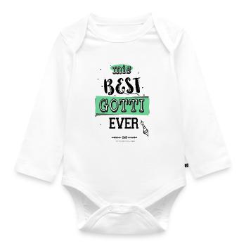 Mis best Gotti ever! - Baby Bio-Langarm-Body - Weiß - Vorne