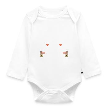 Papa kleine Tochter finanzielle Belastung - Baby Bio-Langarm-Body - Weiß - Vorne