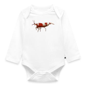 Shrimp Red Bee - Organic Longsleeve Baby Bodysuit - white - Front