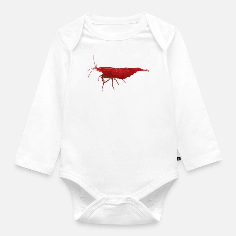 Crevettes Red Fire - Body Bébé bio manches longues - blanc
