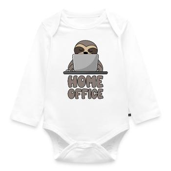 home office - Organic Longsleeve Baby Bodysuit - white - Front
