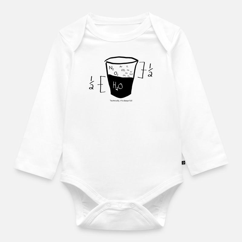 Nerd Math Graphic - Organic Longsleeve Baby Bodysuit - white