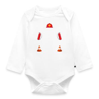 Feuerwehrfrau Mama Feuerwehr Mutter Muttertag - Baby Bio-Langarm-Body - Weiß - Vorne