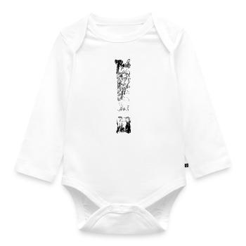 Cooles Ausrufezeichen Satzzeichen Ausruf Geschenk - Baby Bio-Langarm-Body - Weiß - Vorne