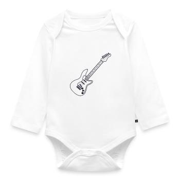 Gitarrist - Gitarre - Baby Bio-Langarm-Body - Weiß - Vorne