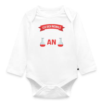 Chemielaborant Chemie Labor lustiger Spruch - Baby Bio-Langarm-Body - Weiß - Vorne