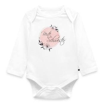Beste große Schwester Geburtstag Geschenk pastel - Baby Bio-Langarm-Body - Weiß - Vorne