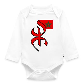 Amazigh Marokko - Baby Bio-Langarm-Body - Weiß - Vorne