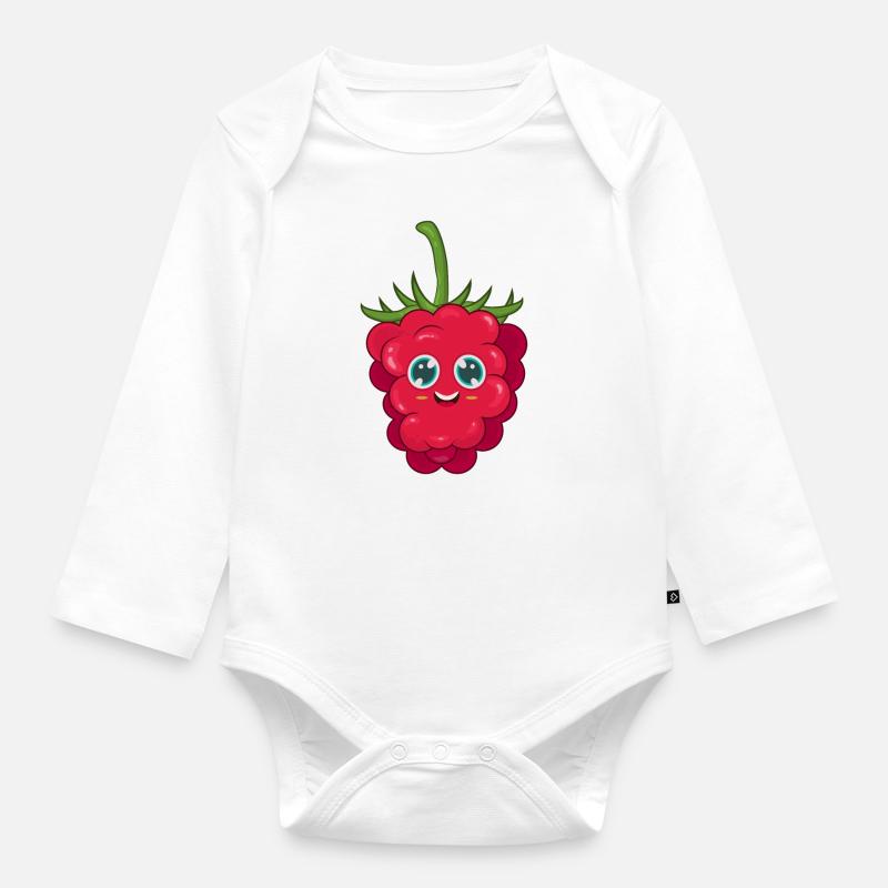 Framboise - Body Bébé bio manches longues - blanc