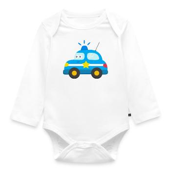 Police car car police car - Organic Longsleeve Baby Bodysuit - white - Front