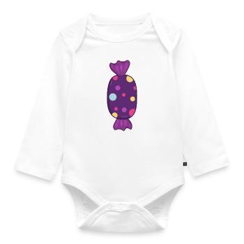 candy - Organic Longsleeve Baby Bodysuit - white - Front