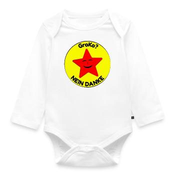 GroKo? nein danke - Baby Bio-Langarm-Body - Weiß - Vorne