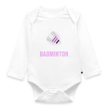 Badmintonspielerin Badminton Spruch Geschenk - Baby Bio-Langarm-Body - Weiß - Vorne