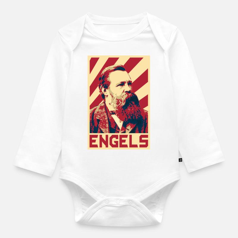 Friedrich Engels - Body Bébé bio manches longues - blanc