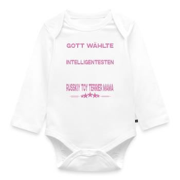 Russkiy Toy Terrier - Russkiy Toy Terrier - Baby Bio-Langarm-Body - Weiß - Vorne