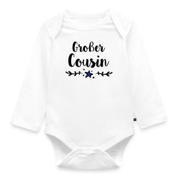 Großer Cousin - Baby Bio-Langarm-Body - Weiß - Vorne