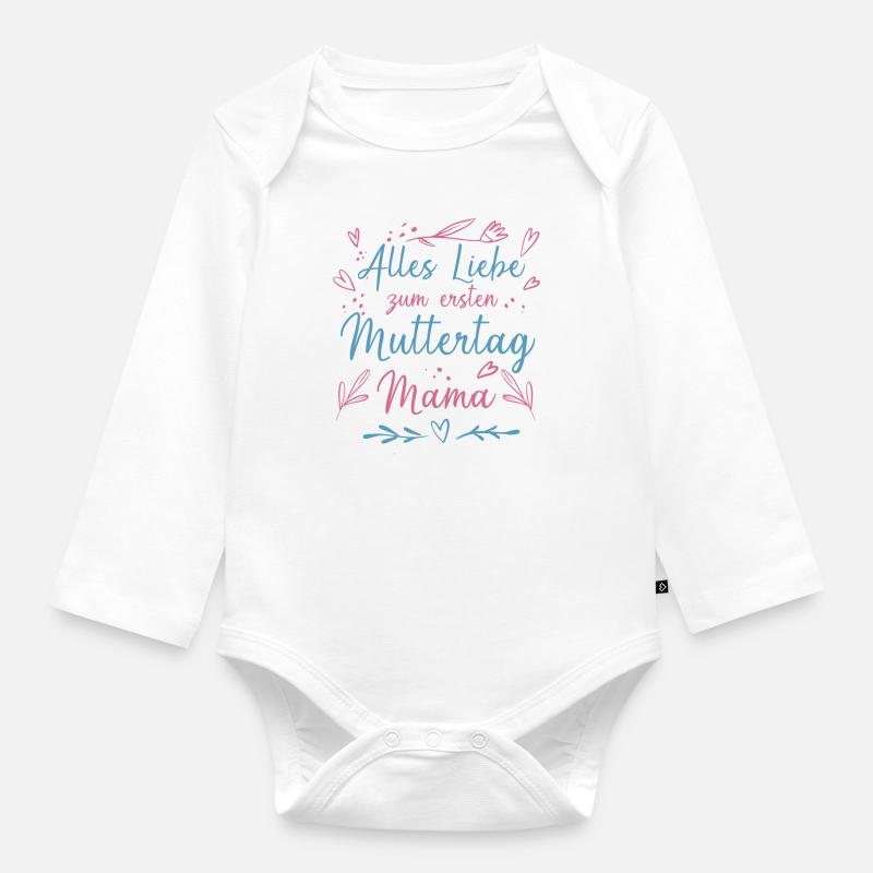 Muttertag - Erster Muttertag - Baby Bio-Langarm-Body - Weiß