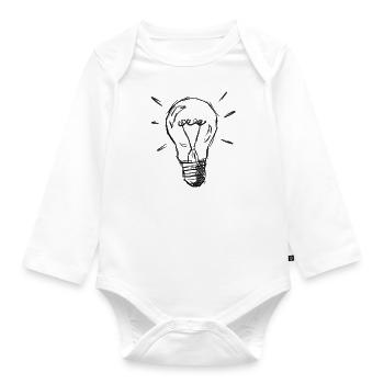 Leuchtende Lampe - Baby Bio-Langarm-Body - Weiß - Vorne