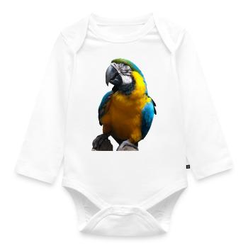 Golden Macaw - Organic Longsleeve Baby Bodysuit - white - Front