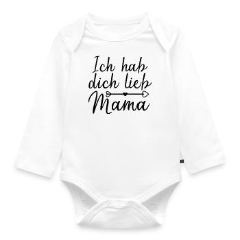 Muttertag - ich hab dich lieb Mama - Baby Bio-Langarm-Body - Weiß - Vorne