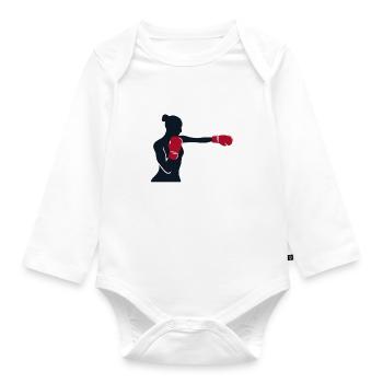 Juste une fille qui aime boxer boxe boxe en disant - Body Bébé bio manches longues - blanc - Devant