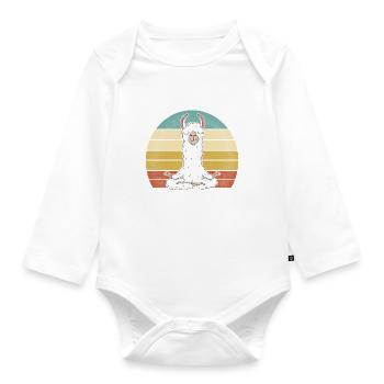 Llamaste - Funny Retro Llama Alpaca Lovers Gift - Organic Longsleeve Baby Bodysuit - white - Front