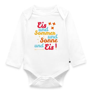 Eis und Sommer und Sonne und Eis - Baby Bio-Langarm-Body - Weiß - Vorne