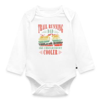 Trail Running Dad Cooler Trail Runner Cadeau de père - Body Bébé bio manches longues - blanc - Devant