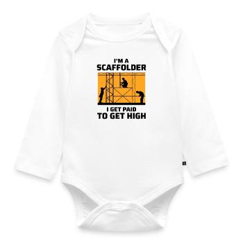 Scaffolder Scaffold Builder Scaffolding Platform - Organic Longsleeve Baby Bodysuit - white - Front