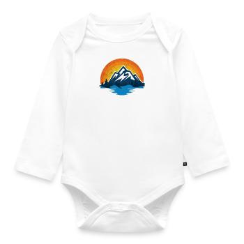 Mountains | Hiking | Outdoor | Nature | Alpen Vintage - Organic Longsleeve Baby Bodysuit - white - Front