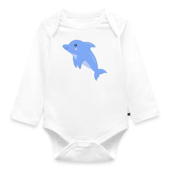 Jeune dauphin Petite dauphine Enfants Dames Hommes - Body Bébé bio manches longues - blanc - Devant