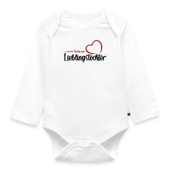 Ich bin eine Lieblingstochter - Kindertagsgeschenk - Baby Bio-Langarm-Body - Weiß - Vorne