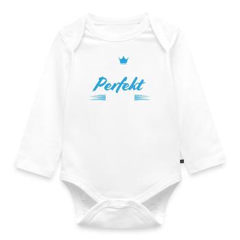 Papa von Zwillingen Zwillinge Vater Geschenk - Baby Bio-Langarm-Body - Weiß - Vorne