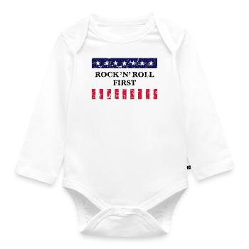 Stars & Stripes First Vintage - Organic Longsleeve Baby Bodysuit - white - Front