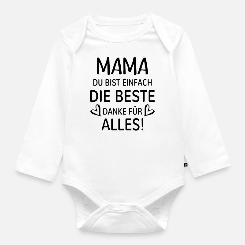 Beste Mutter Danke Mama bedanken Geschenk Herz - Baby Bio-Langarm-Body - Weiß