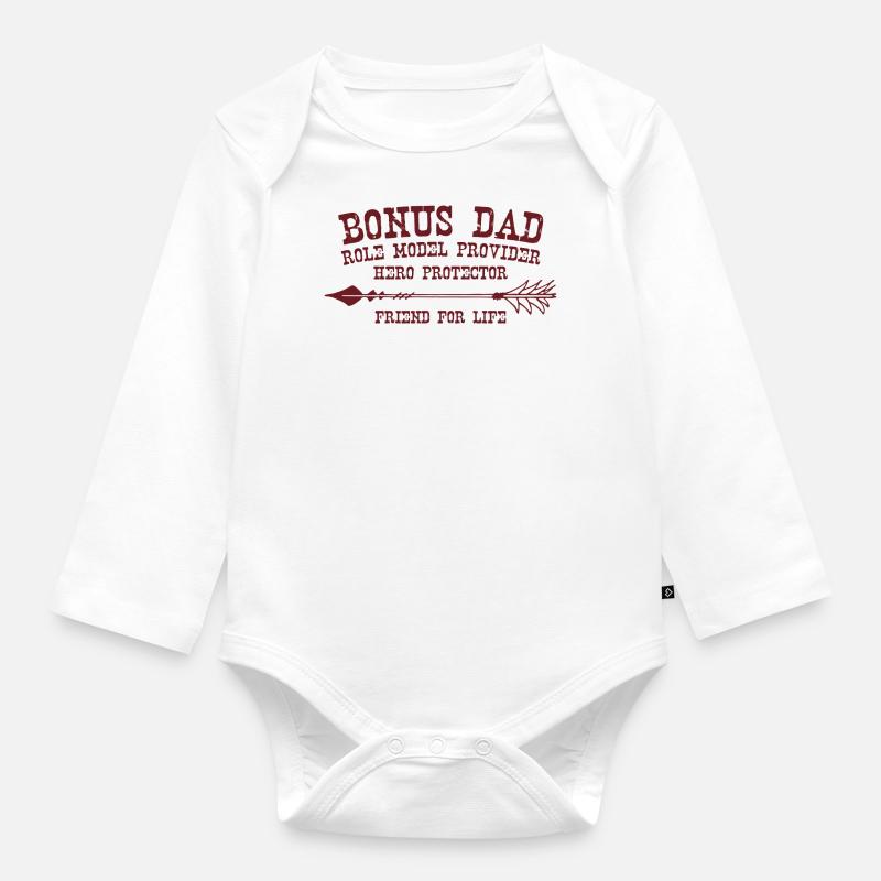 bonus papa Graphique - Body Bébé bio manches longues - blanc