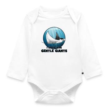 manta ray - Organic Longsleeve Baby Bodysuit - white - Front