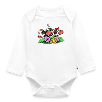 Lustige Kühe Crazy Cows Baby toddler Strampler - Baby Bio-Langarm-Body - Weiß - Vorne
